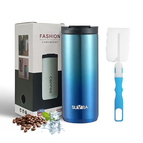 17 oz / 510 ml Insulated Travel Mug with Cleaner – Blue