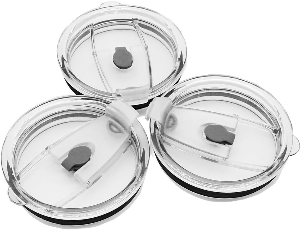 3 Replacement Tumbler Lids with 6 Stainless Steel Straws