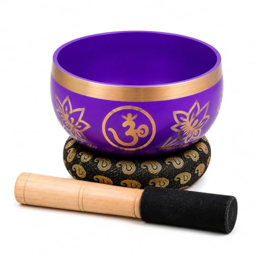 Tibetan Singing Bowl Set with Cushion and Wooden Mallet