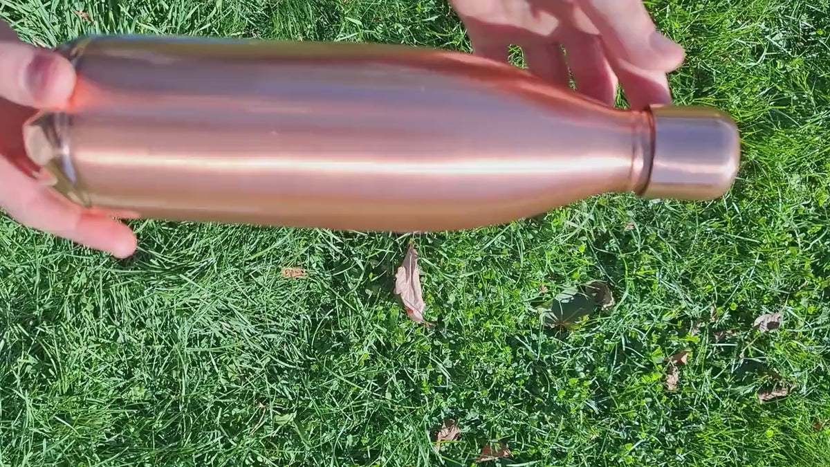 Pure Copper Water Bottle, 32 oz, Reusable Drinking Vessel, Copper Gift