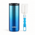 SUVIRA Travel Mug with Cleaner, 510 ml/17 oz, Stainless Steel Insulated Coffee Tumbler for Hot Cafe and Cold Drinks, Reusable Coffee Cup with Leak-Proof Lid for Car, Outdoor, Office (Blue) — product view 1