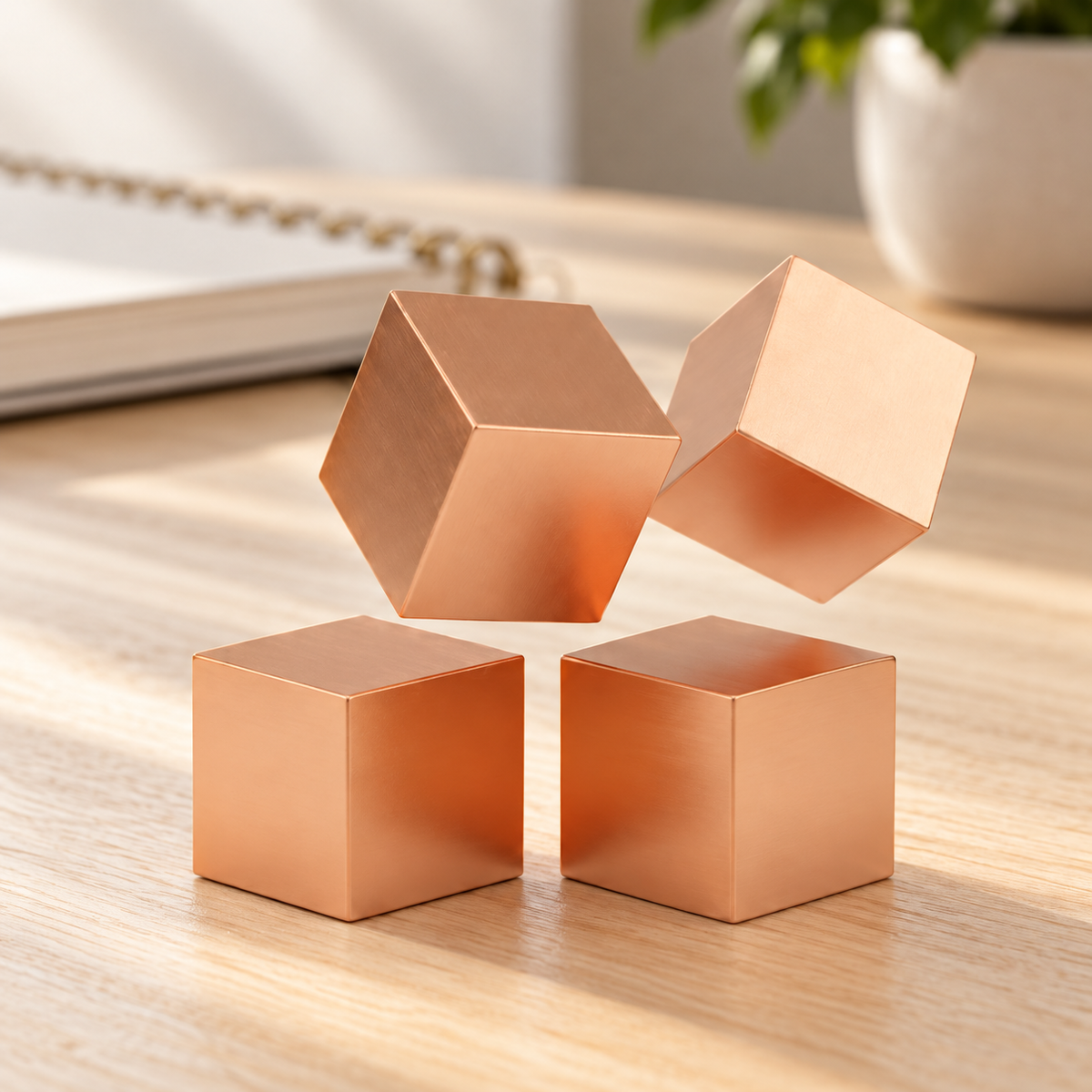 Solid Copper Cubes, 1 Inch, Set of 4 — product view 2