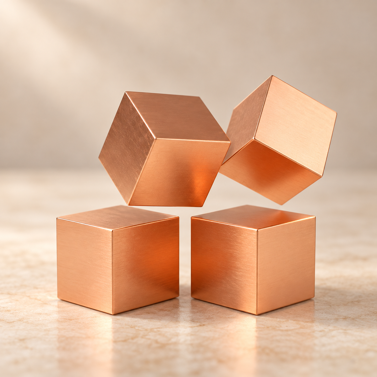 Solid Copper Cubes, 1 Inch, Set of 4 — product view 3