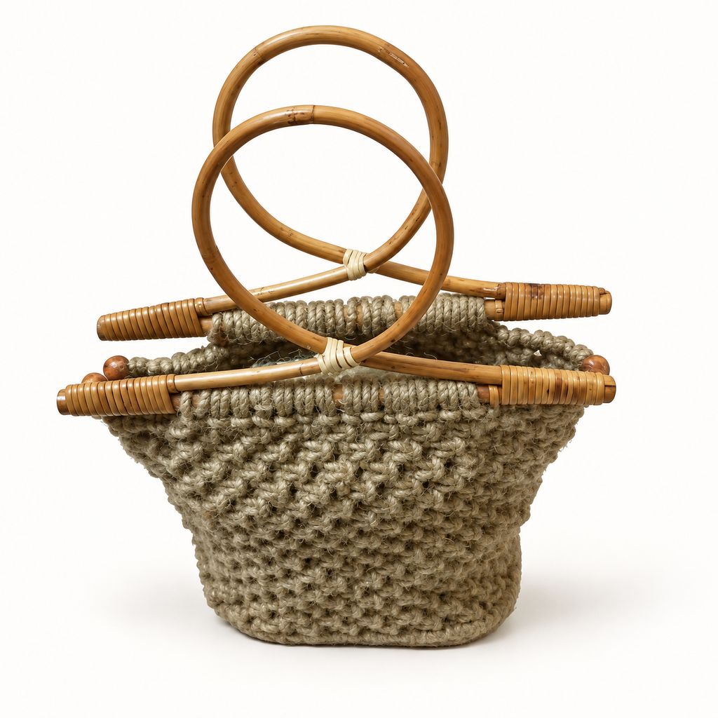 Handmade Jute Tote Bag, 28 × 22 × 16 cm — product view 1
