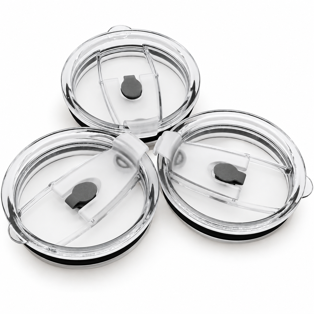 3 Replacement Tumbler Lids with 6 Stainless Steel Straws — product view 1