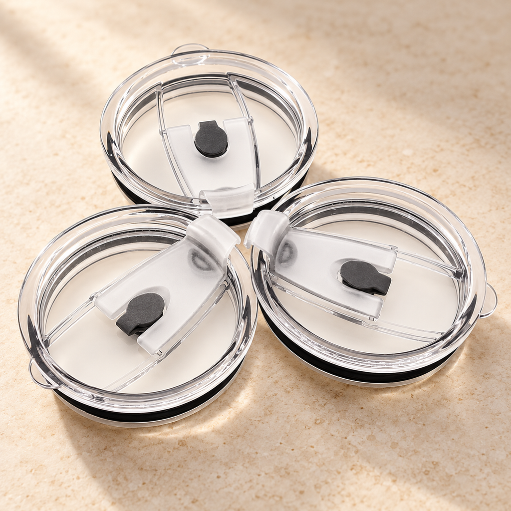 3 Replacement Tumbler Lids with 6 Stainless Steel Straws — product view 3