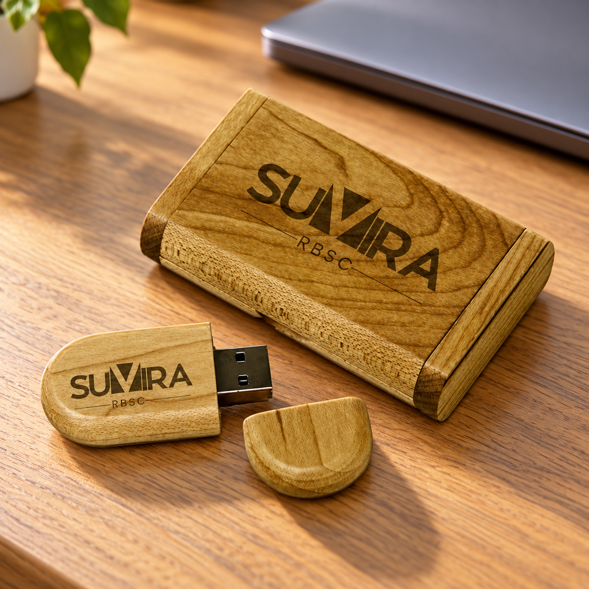 64 GB Wooden USB 3.0 Flash Drive with Wood Box — product view 2