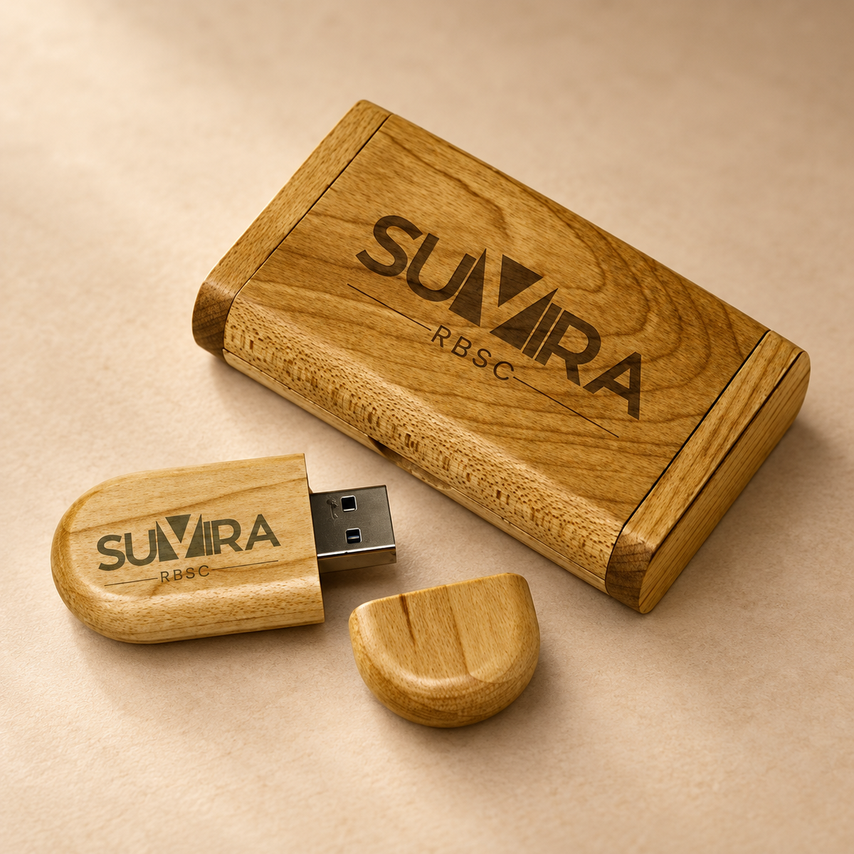 64 GB Wooden USB 3.0 Flash Drive with Wood Box — product view 3