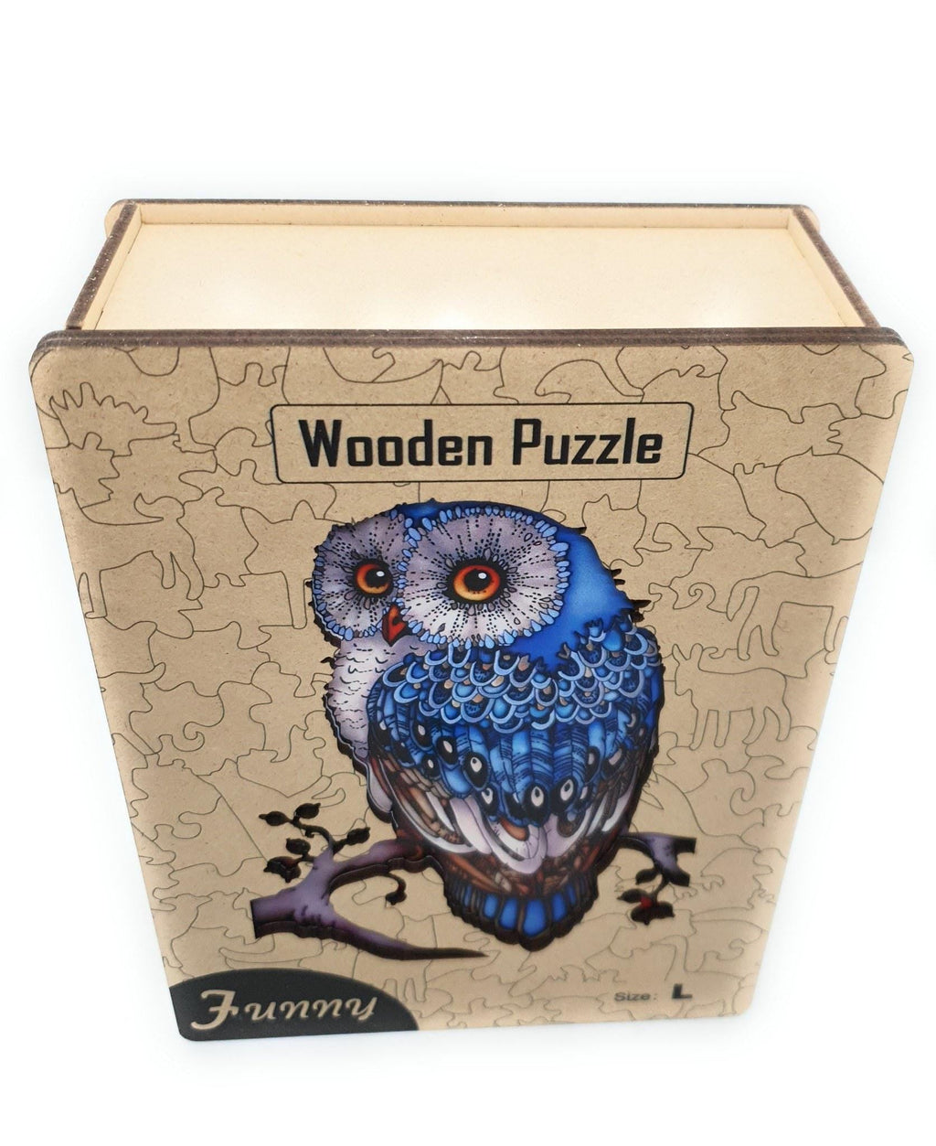 Blue Owl Wooden Jigsaw Puzzle for Adults, Large, Wooden Gift Box, Owl Lover Gift — photo 8