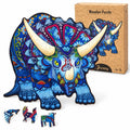 Triceratops Wooden Jigsaw Puzzle for Adults, Large Dinosaur Puzzle, Wooden Gift Box — photo 1