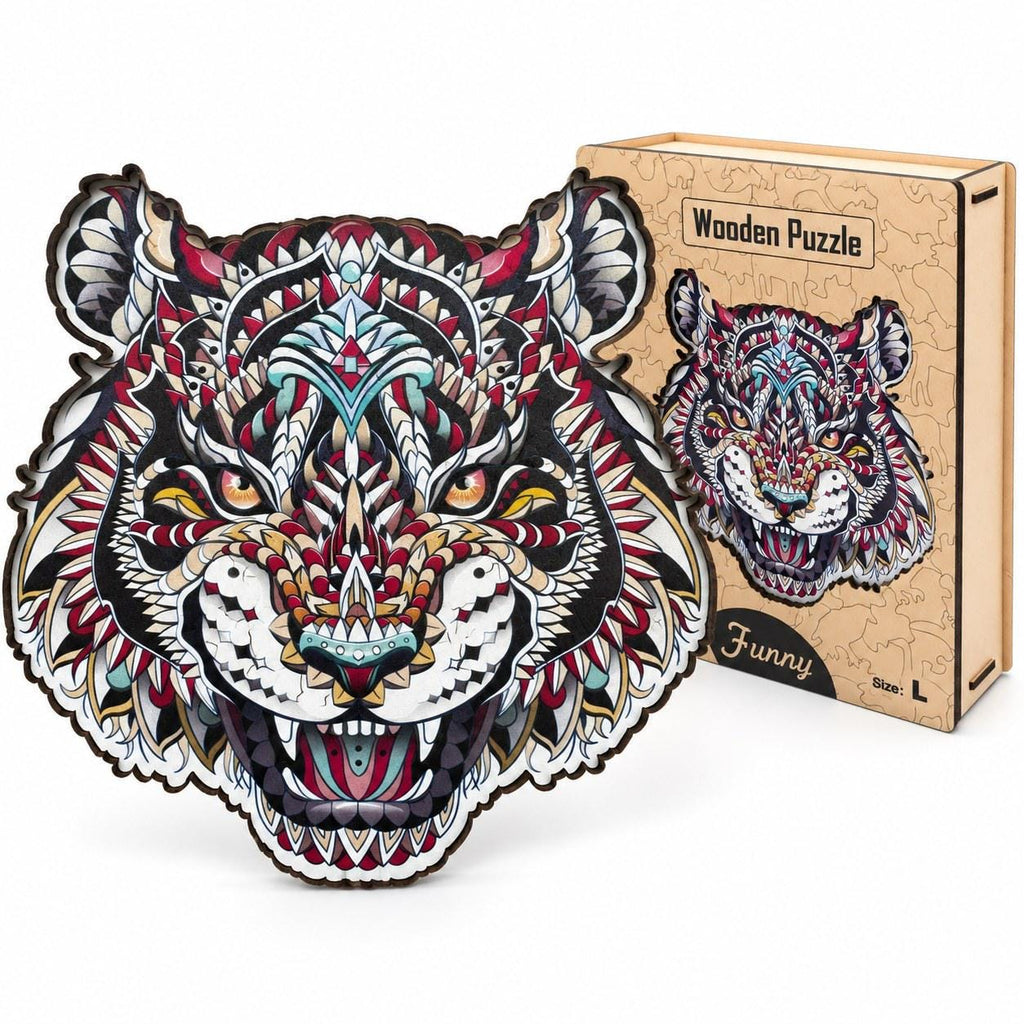 White Tiger Wooden Jigsaw Puzzle for Adults, Large, Wooden Gift Box — photo 1