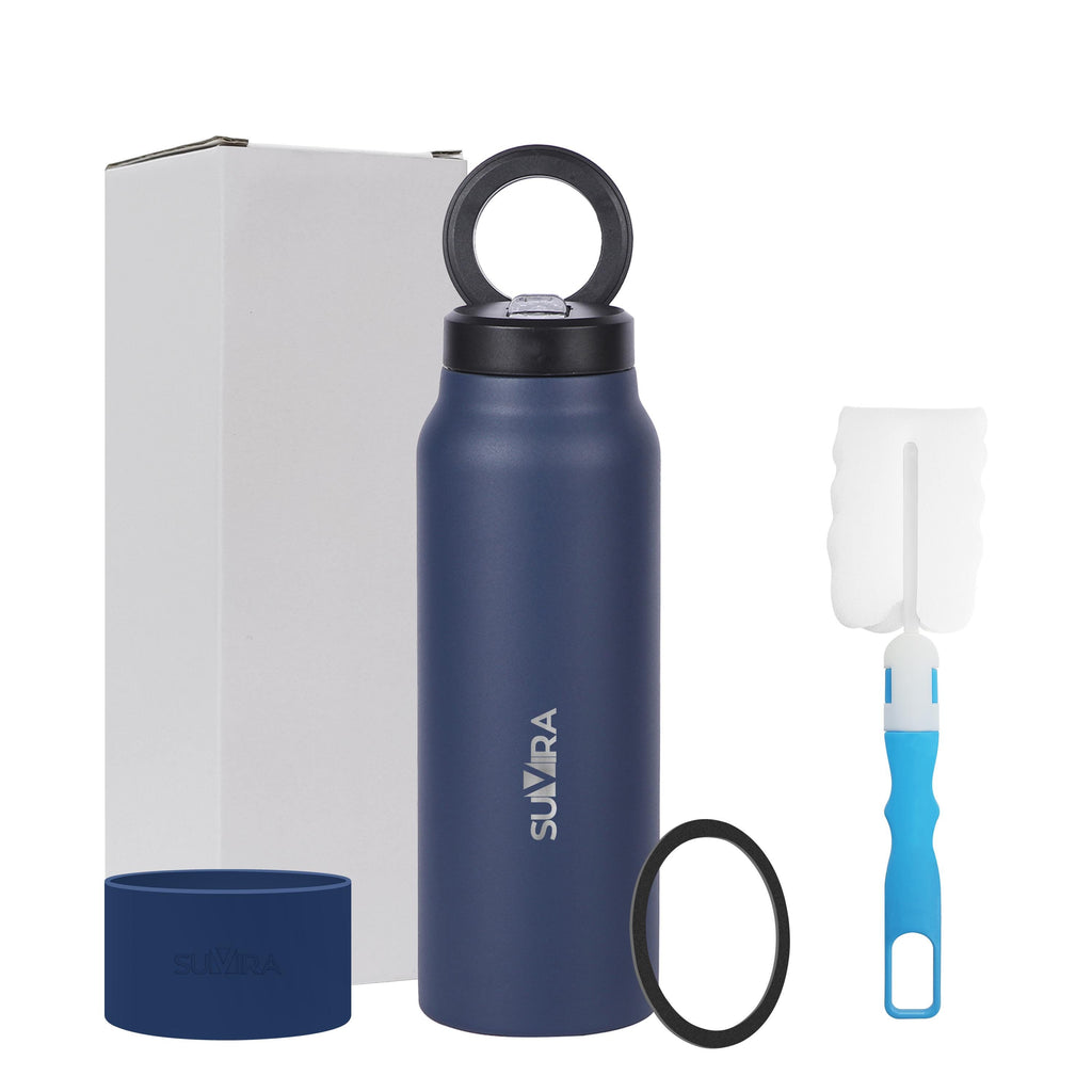 Magnetic Water Bottle 24 oz Insulated Stainless Steel with Phone Holder Lid — photo 13