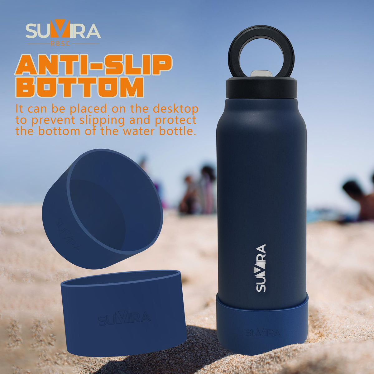 Magnetic Water Bottle 24 oz Insulated Stainless Steel with Phone Holder Lid — photo 16