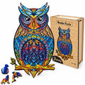 Colourful Owl Wooden Jigsaw Puzzle for Adults, Large, Wooden Gift Box — photo 1