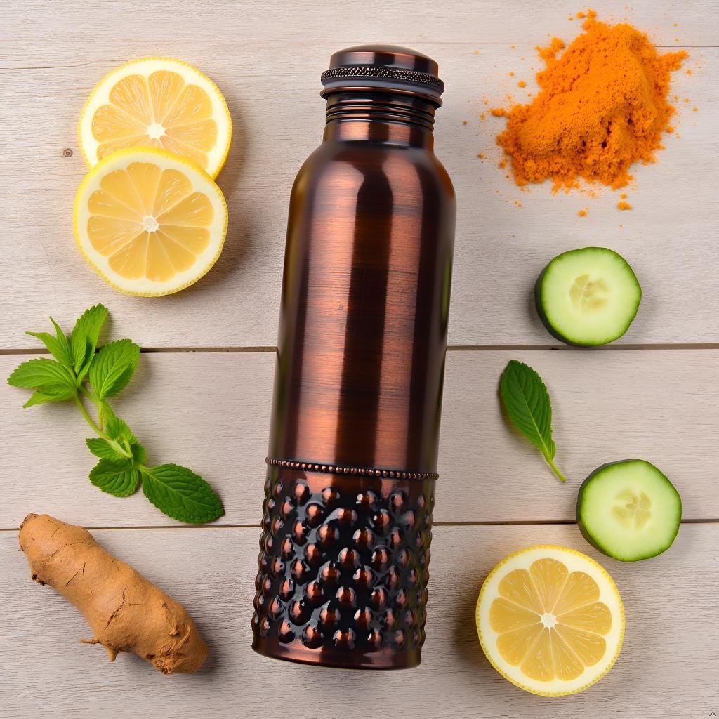 Pure Copper Water Bottle, 32 oz Drinking Vessel, Everyday Copper Drinkware — photo 13