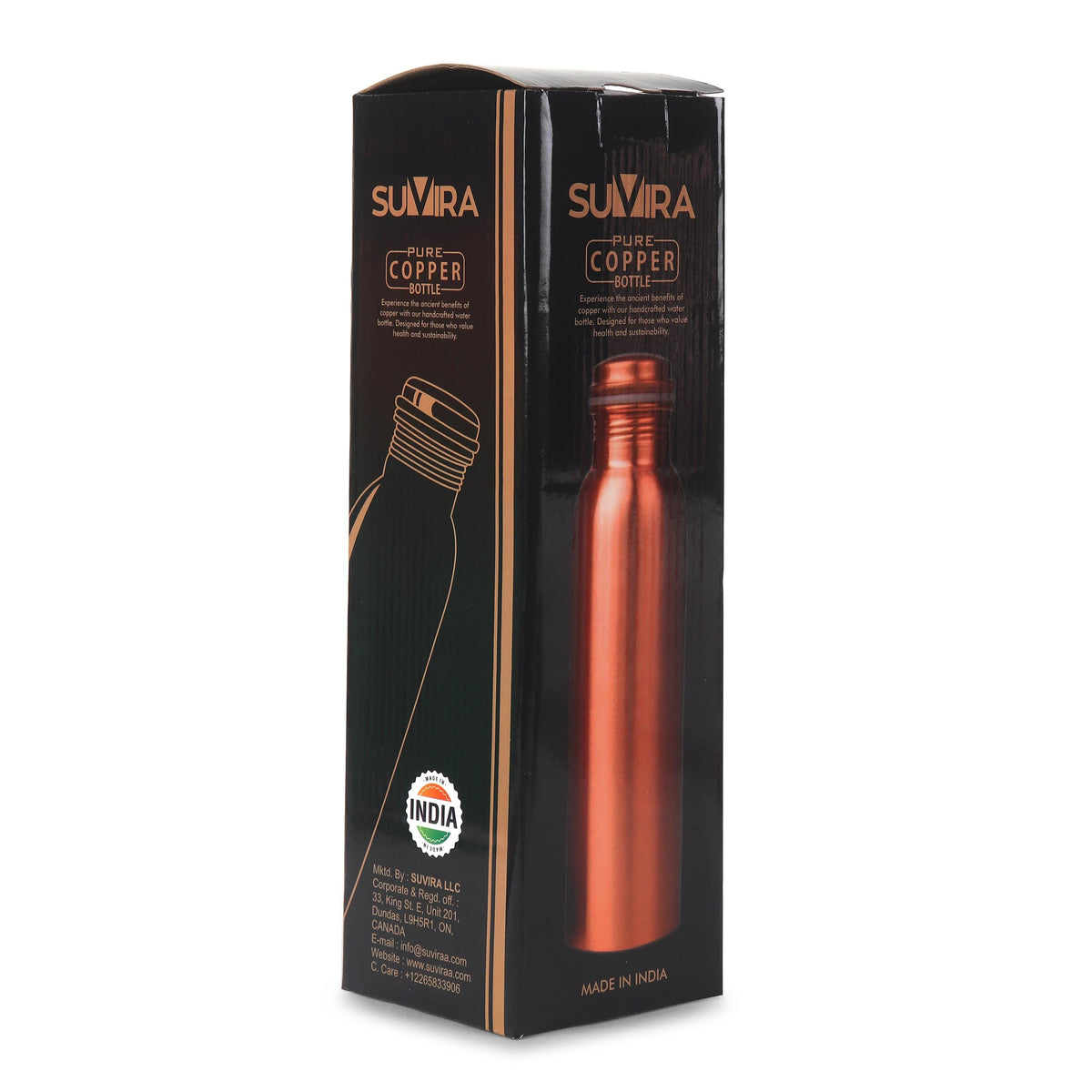Pure Copper Bottle, 32 oz Reusable Water Vessel, Copper Drinkware Gift — photo 13