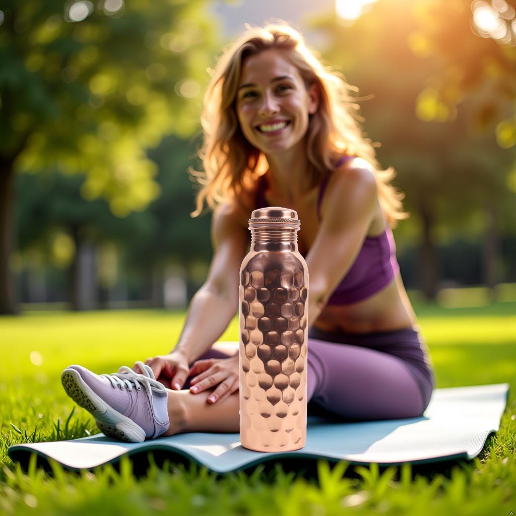 32 oz Copper Water Bottle, Pure Copper Reusable Drinking Vessel, Gift for Her or Him — photo 11