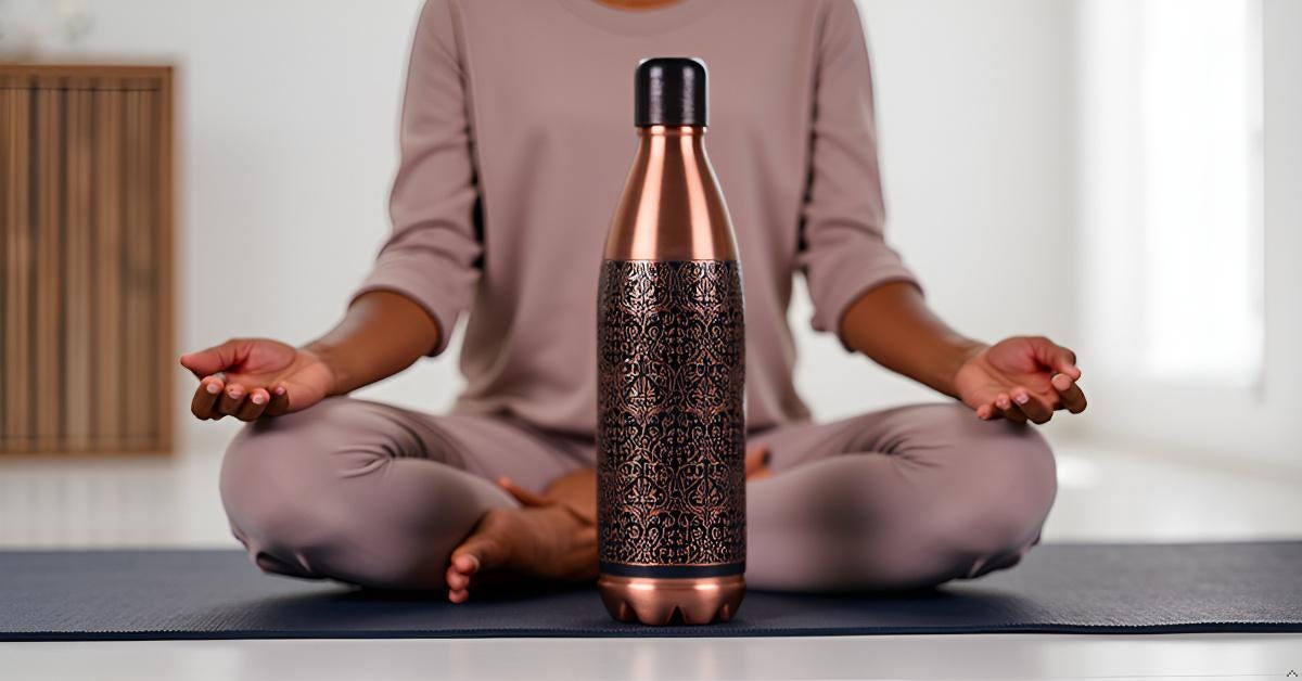 Pure Copper Bottle, 32 oz Reusable Water Vessel, Copper Drinkware Gift — photo 17
