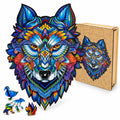 Wolf Wooden Jigsaw Puzzle for Adults, Large Animal Puzzle, Wooden Gift Box — photo 1
