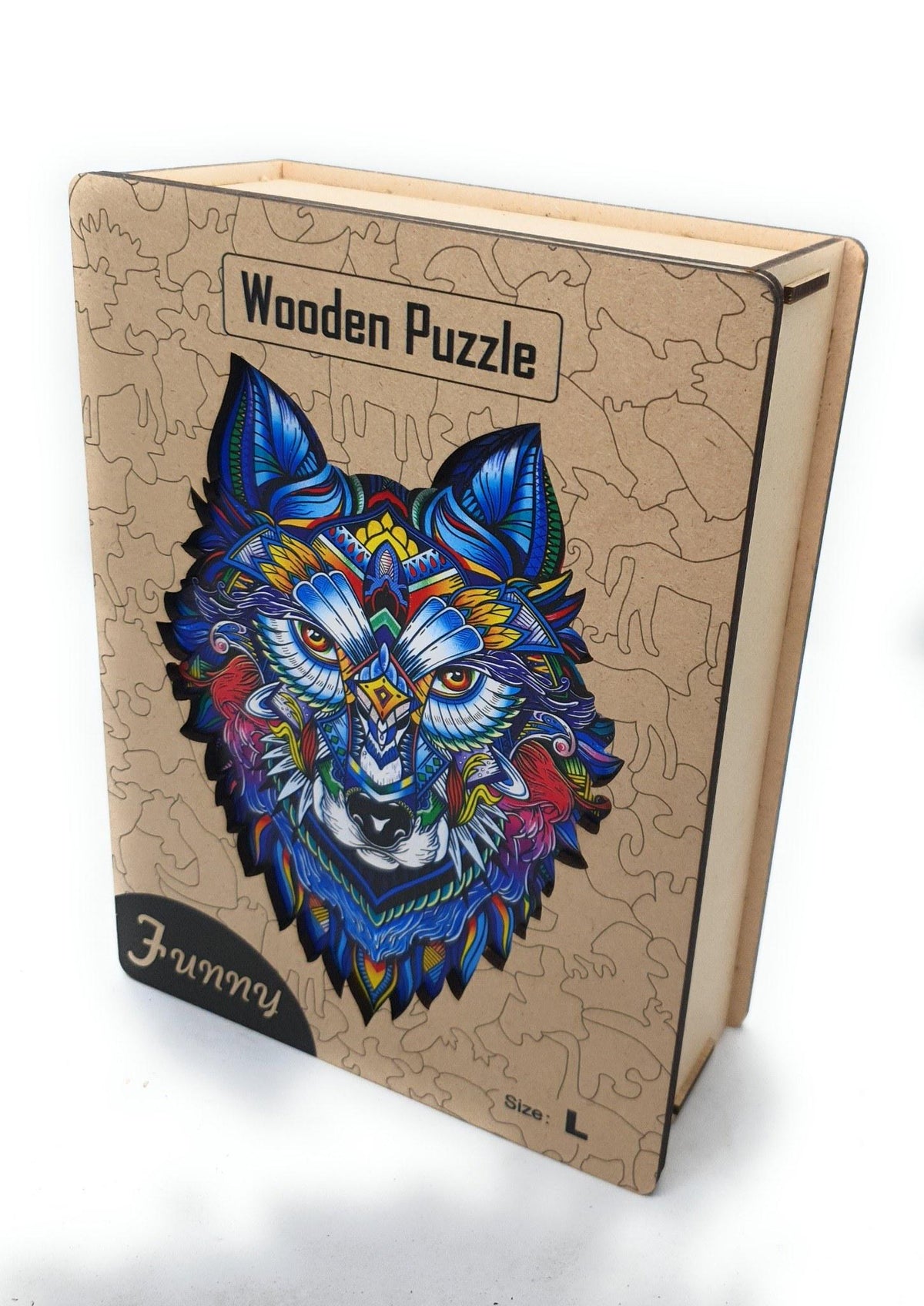 Wolf Wooden Jigsaw Puzzle for Adults, Large Animal Puzzle, Wooden Gift Box — photo 8
