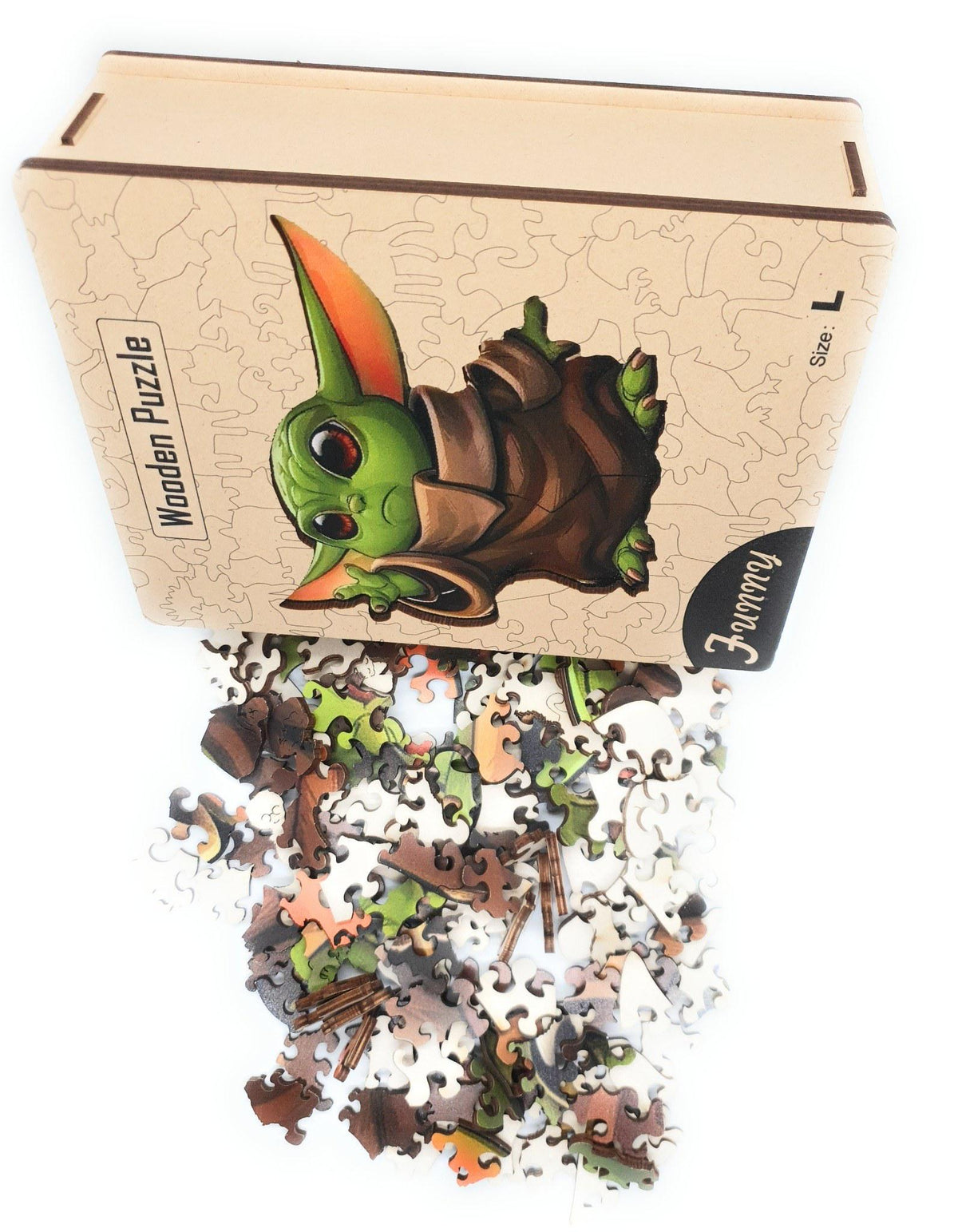 Grogu Wooden Jigsaw Puzzle for Adults, Large, Wooden Gift Box — photo 3
