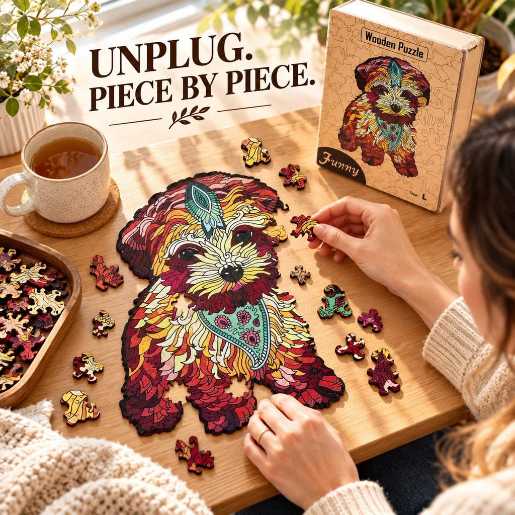 Puppy Wooden Jigsaw Puzzle for Adults, Large, Wooden Gift Box — photo 6
