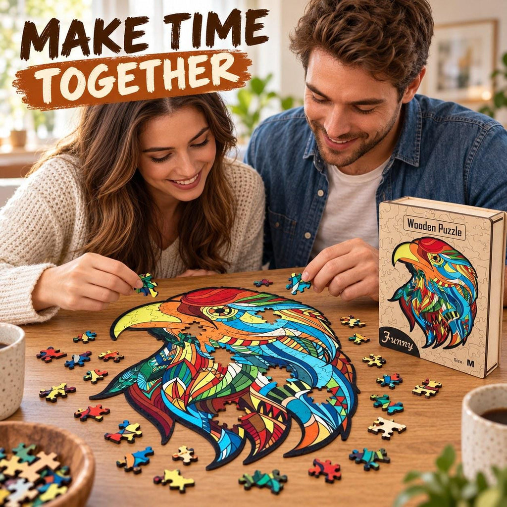 Eagle Wooden Jigsaw Puzzle for Adults, Medium, Wooden Gift Box — photo 3