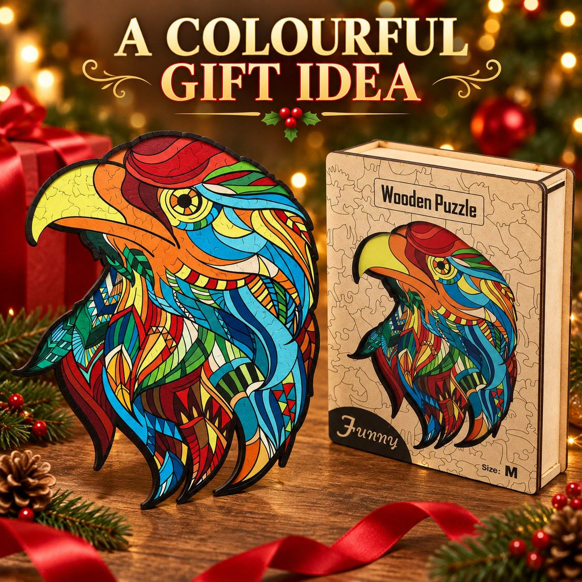 Eagle Wooden Jigsaw Puzzle for Adults, Medium, Wooden Gift Box — photo 4