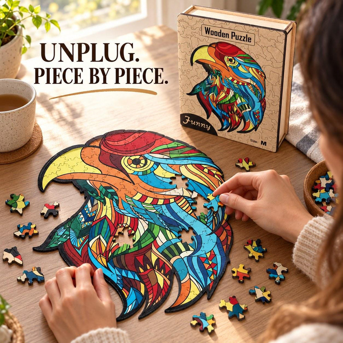 Eagle Wooden Jigsaw Puzzle for Adults, Medium, Wooden Gift Box — photo 7