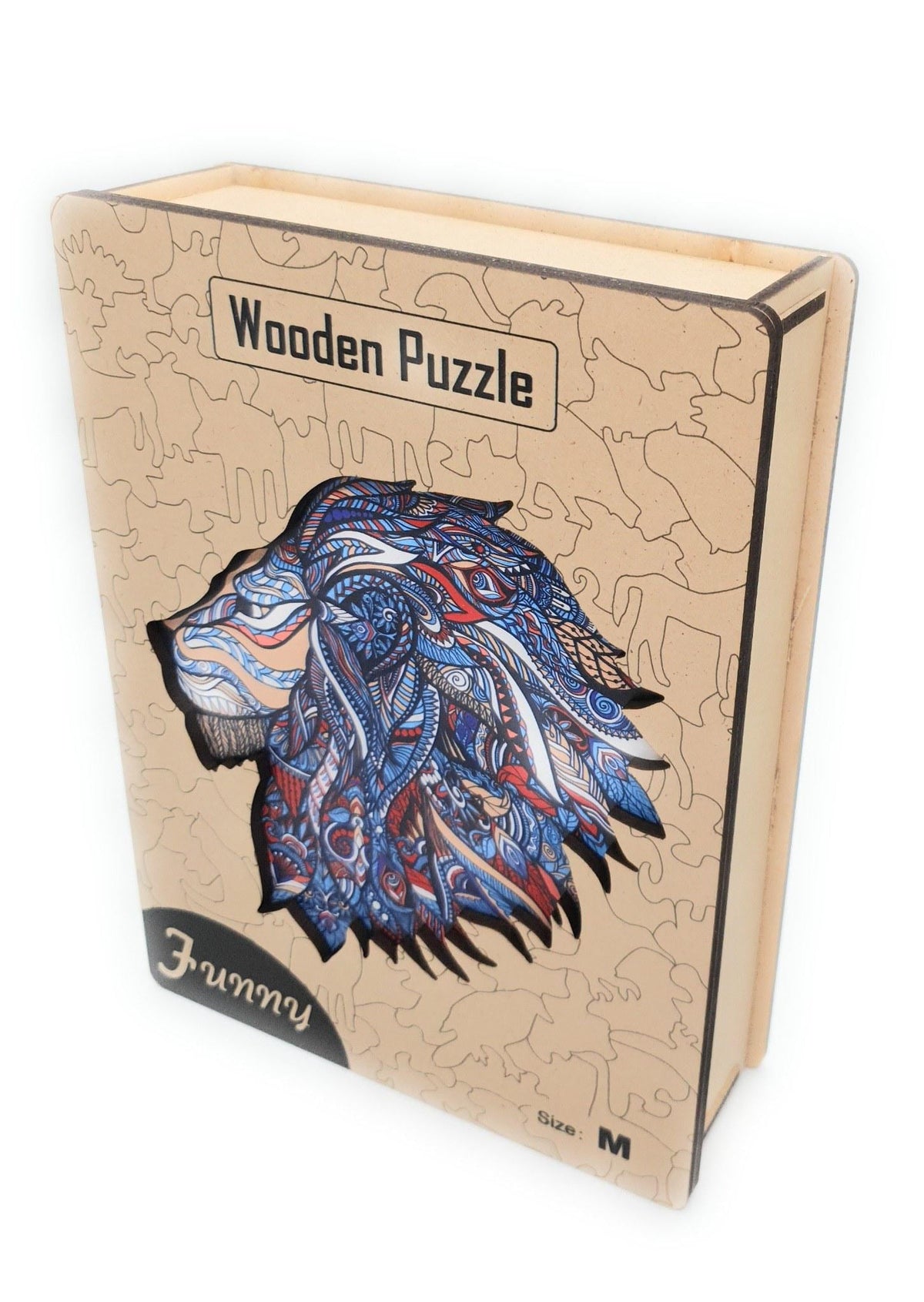 Lion Profile Wooden Jigsaw Puzzle for Adults, Medium, Wooden Gift Box — photo 8