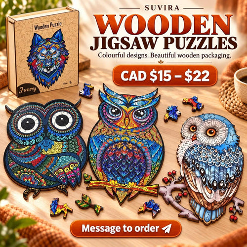 Animal Wooden Jigsaw Puzzle for Adults, Wolf, Tiger or Owl, Wooden Gift Box — photo 2