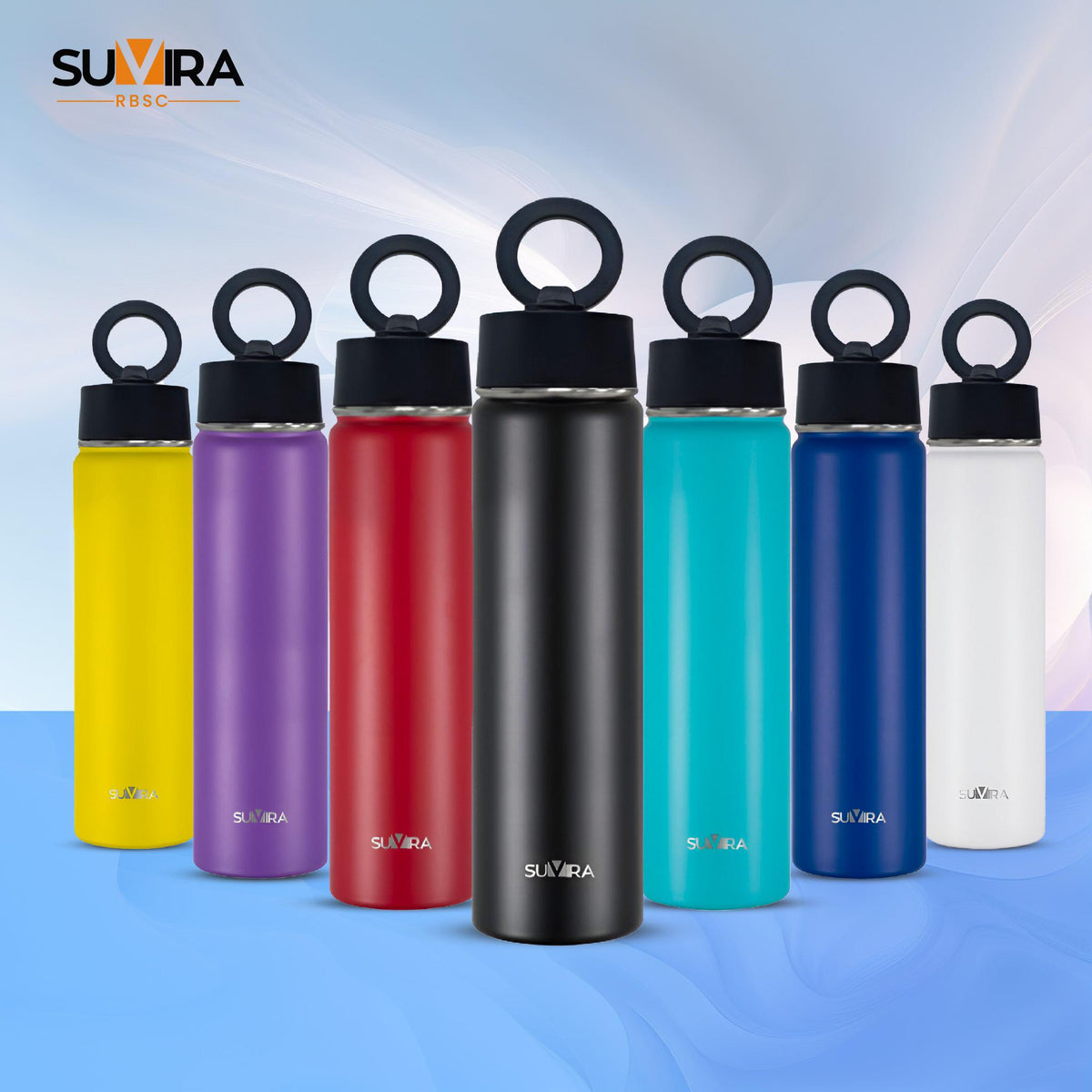 Magnetic Phone Holder Water Bottle, Insulated Stainless Steel, 2 Lids, 25/32 oz — photo 2