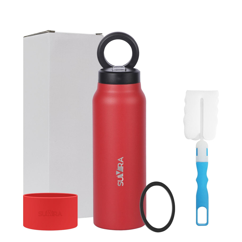 Magnetic Water Bottle 24 oz Insulated Stainless Steel with Phone Holder Lid — photo 3