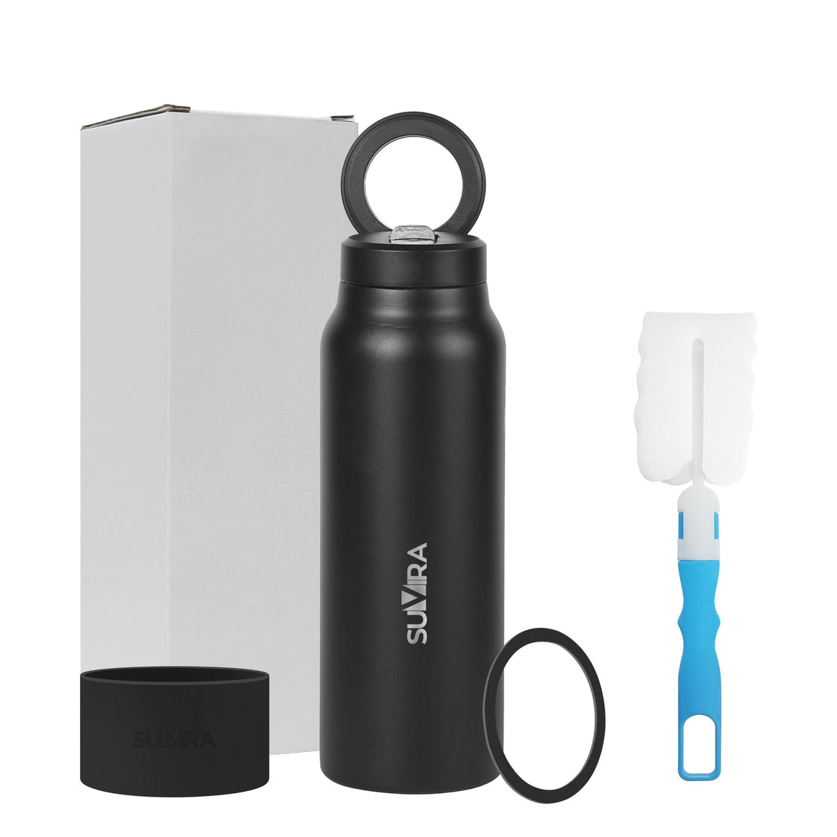 Magnetic Water Bottle 24 oz Insulated Stainless Steel with Phone Holder Lid — photo 2