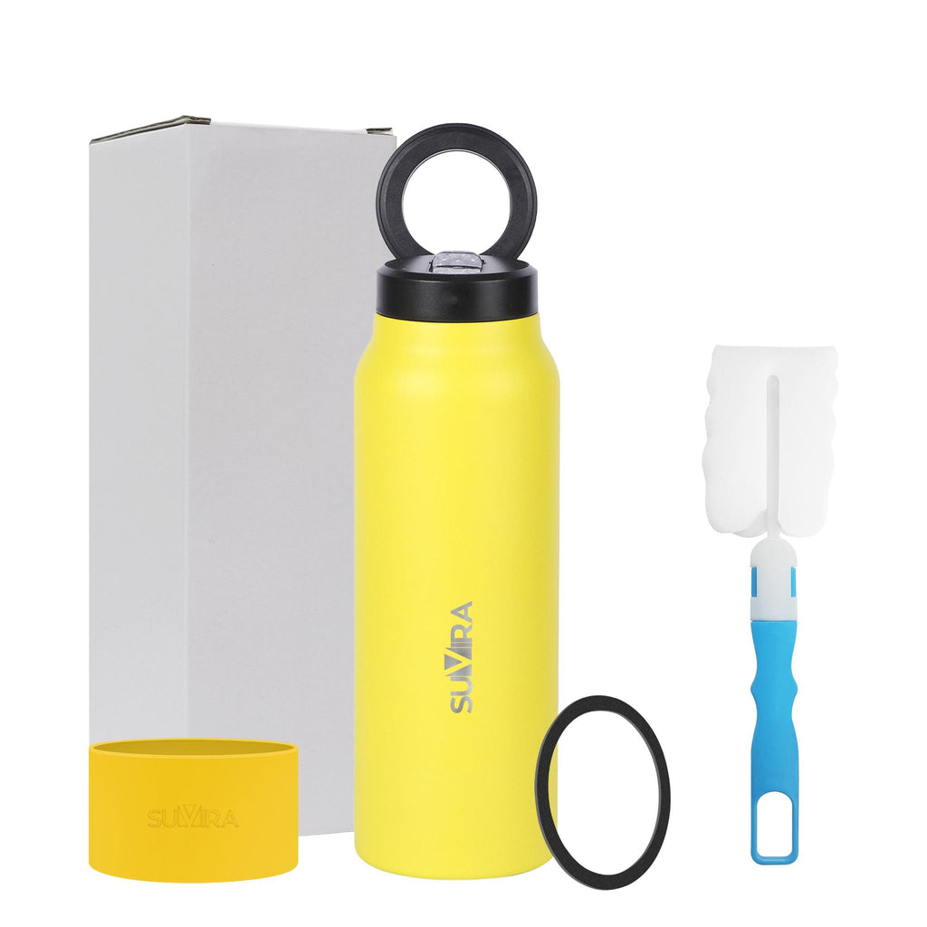 Magnetic Water Bottle 24 oz Insulated Stainless Steel with Phone Holder Lid — photo 5