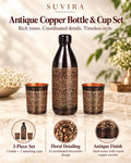 Pure Copper Water Bottle and 2 Tumblers, 32 oz Reusable Bottle Gift Set — photo 1