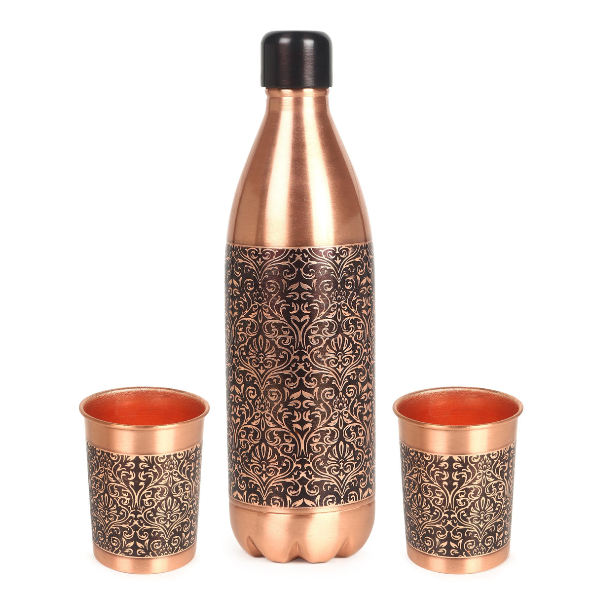 Pure Copper Water Bottle with 2 Tumblers, 32 oz Bottle and Cup Gift Set — photo 3