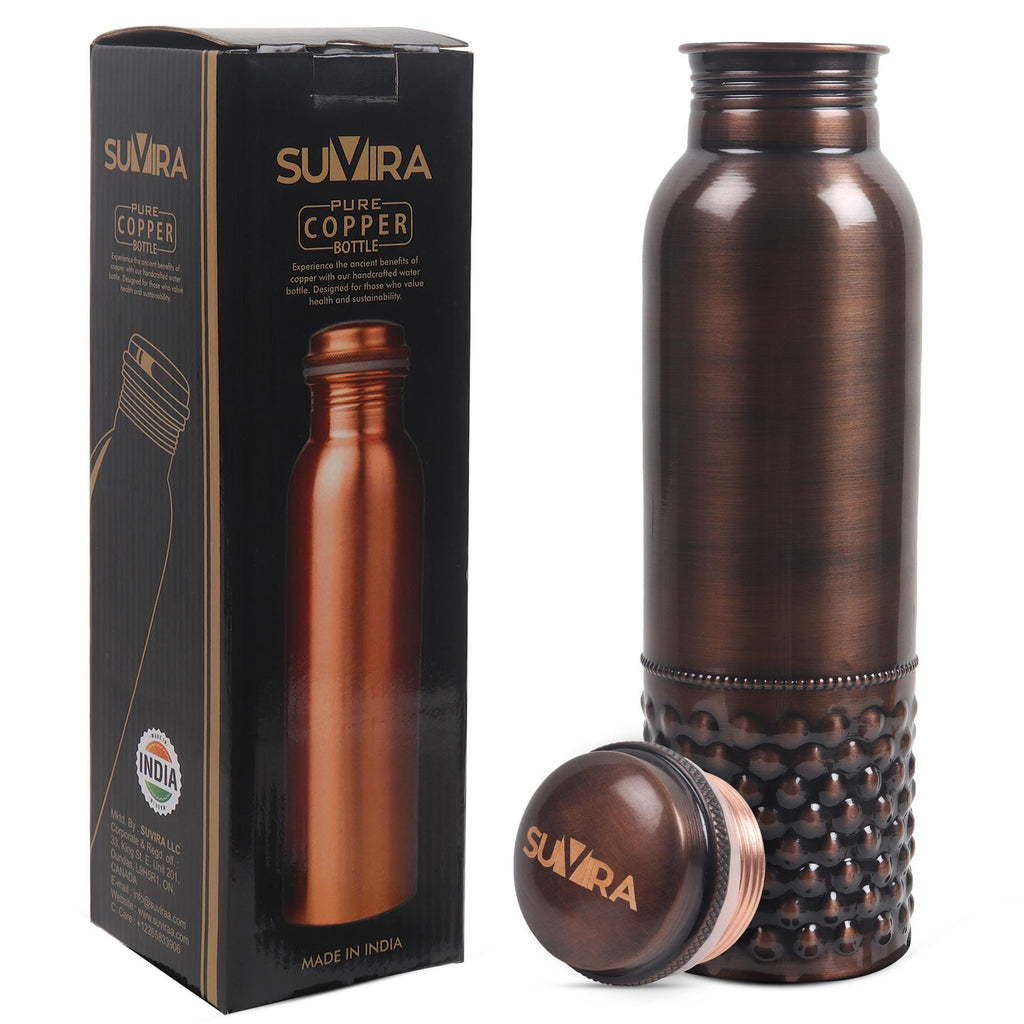 Pure Copper Water Bottle, 32 oz Drinking Vessel, Everyday Copper Drinkware — photo 1