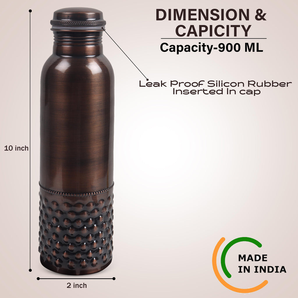 Pure Copper Water Bottle, 32 oz Drinking Vessel, Everyday Copper Drinkware — photo 2