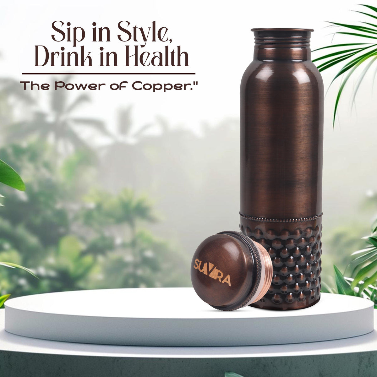 Pure Copper Water Bottle, 32 oz Drinking Vessel, Everyday Copper Drinkware — photo 6