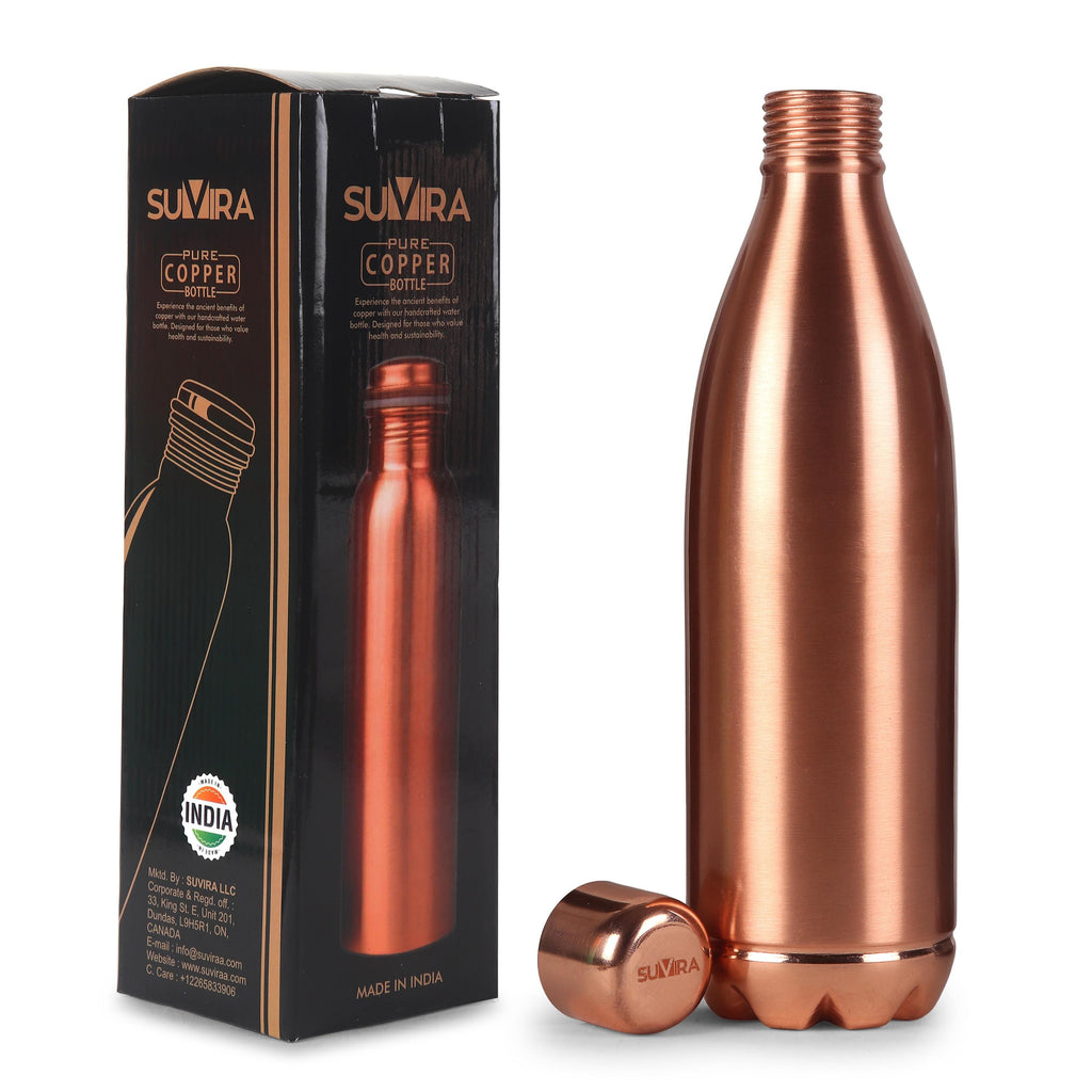 Pure Copper Water Bottle, 32 oz, Reusable Drinking Vessel, Copper Gift — photo 2