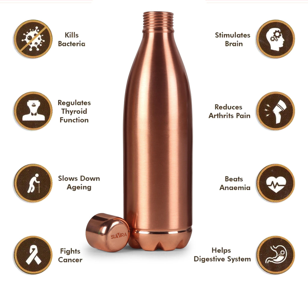 Pure Copper Water Bottle, 32 oz, Reusable Drinking Vessel, Copper Gift — photo 6