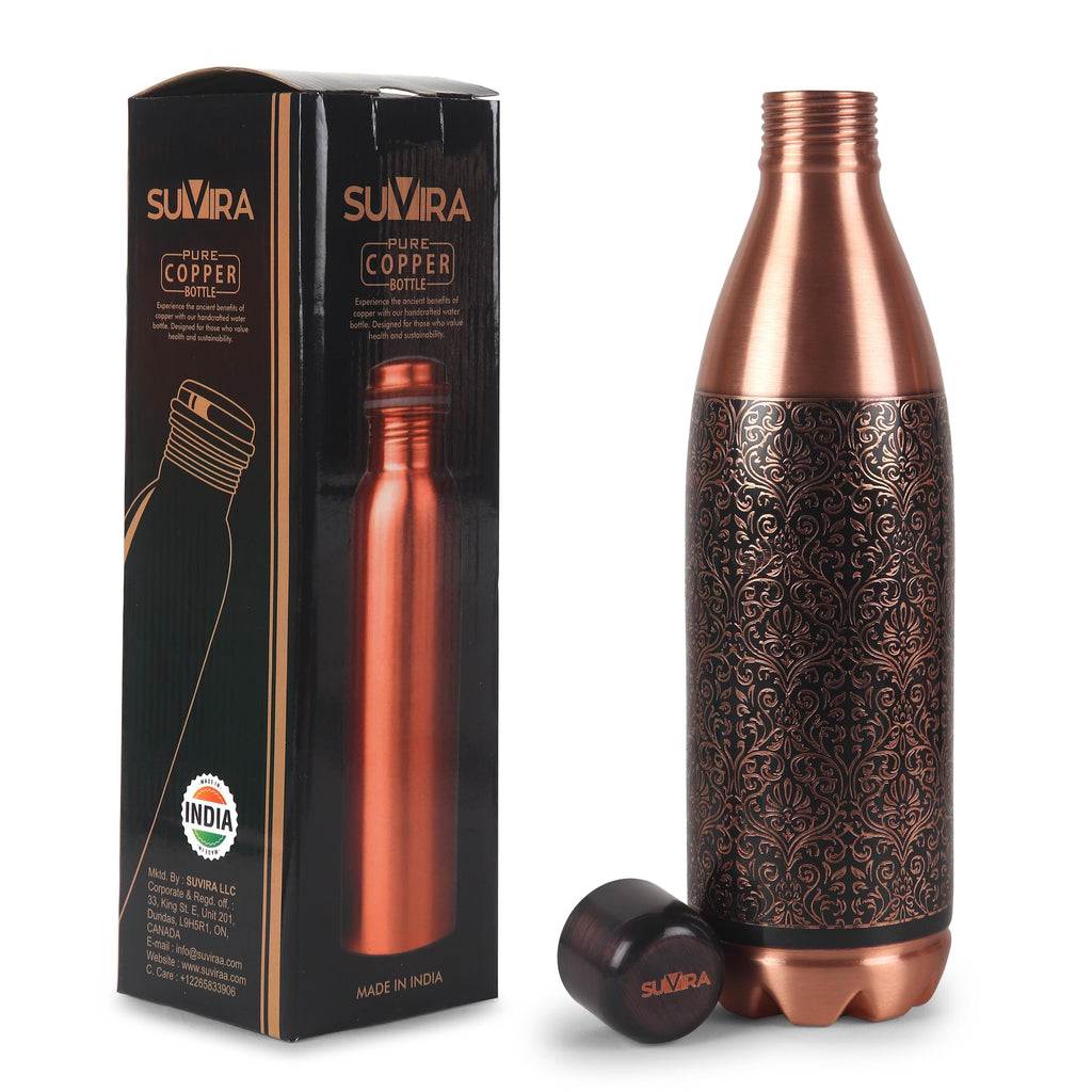 Pure Copper Bottle, 32 oz Reusable Water Vessel, Copper Drinkware Gift — photo 1