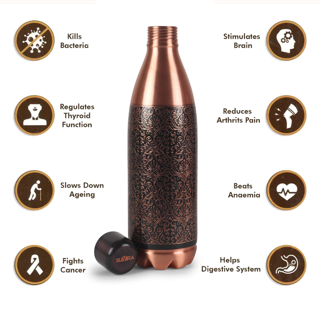 Pure Copper Bottle, 32 oz Reusable Water Vessel, Copper Drinkware Gift — photo 8