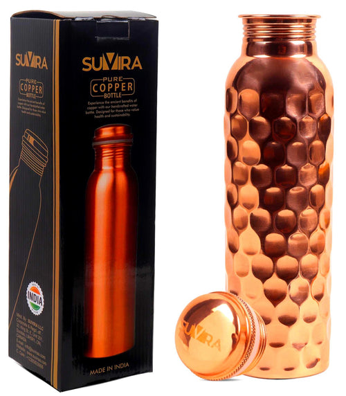 32 oz Copper Water Bottle, Pure Copper Reusable Drinking Vessel, Gift for Her or Him — photo 2
